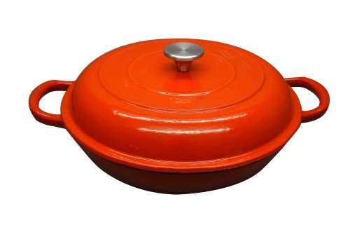 La Fermete 7 Piece Cast Iron Enamel Cookware Pot Set - Red