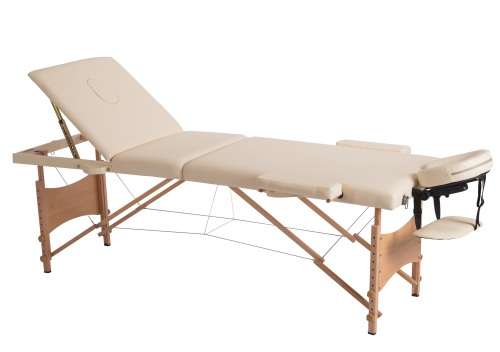 Hazlo Massage Table Bed - 3 Section (Wooden) - white (Second hand)