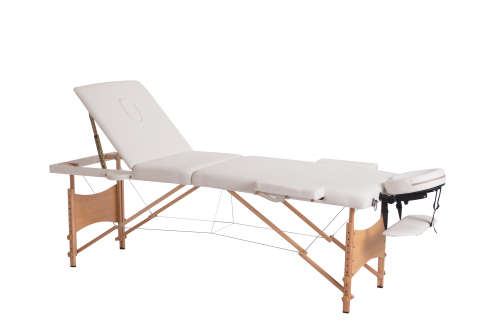 Hazlo Massage Table Bed - 3 Section (Wooden) - white (Second hand)