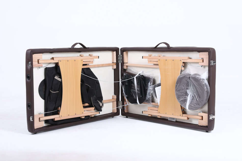 Hazlo Premium Portable Massage Table Bed 2 section (Wooden) - Black