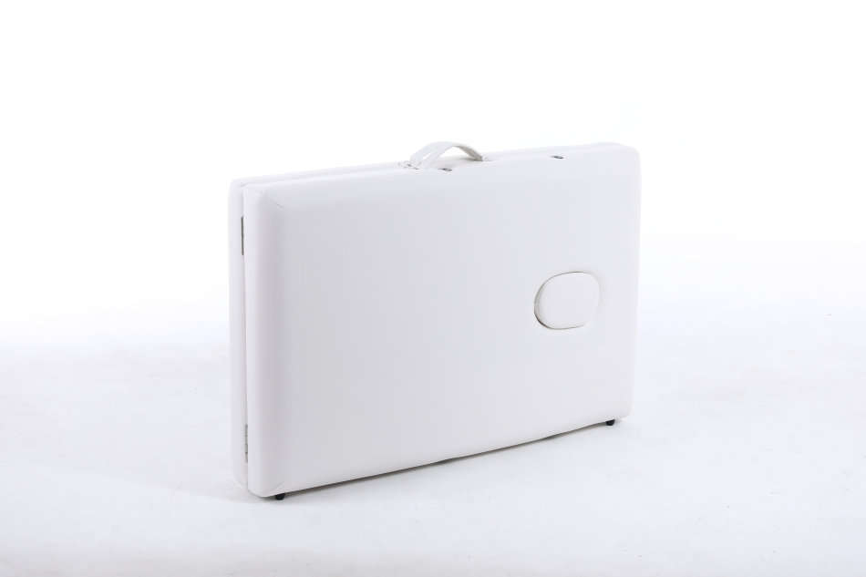 Hazlo Premium Portable Massage Table Bed 2 section (Wooden) - White