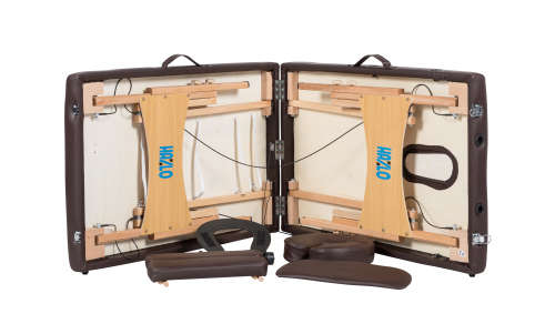 Hazlo Premium Portable Massage Table Bed 2 section (Wooden) - Brown