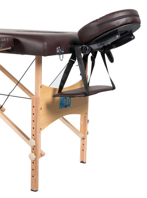 Hazlo Premium Portable Massage Table Bed 2 section (Wooden) - Brown