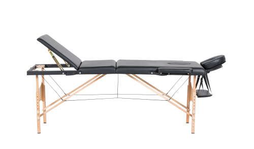 Hazlo Premium Portable Massage Table Bed - 3 Section (Wooden) - Black (Please read)