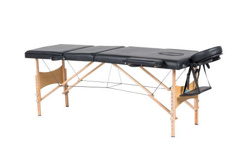 Hazlo Premium Portable Massage Table Bed - 3 Section (Wooden) - Black (Please read)