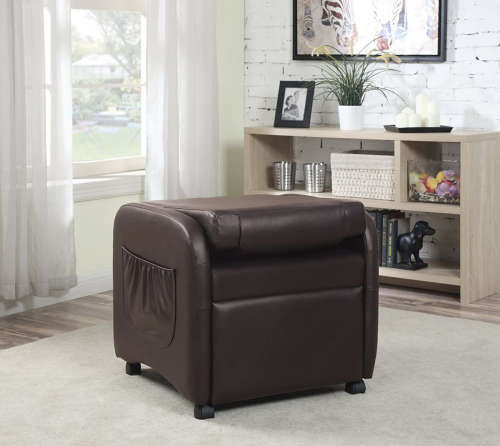 Hazlo Faux Leather Fold Back Recliner Couch Sofa Chair - Brown