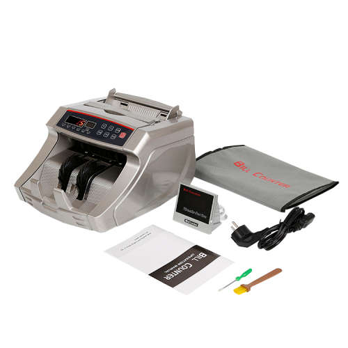 IronClad UV/MG Counterfeit Detection Money Bill Counter Machine with External LCD Display - Silver