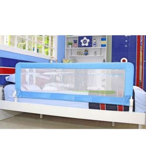 Baneen Breathable Safety Single Baby, Toddlers and Children Bed Guard Rail, 1.5 Meter - Blue