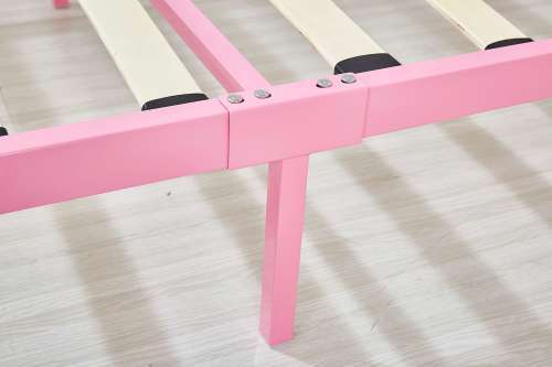 Hazlo Casal Princess Kids Metal Bed with Headboard Footboard  Single Pink