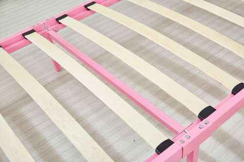 Hazlo Casal Princess Kids Metal Bed with Headboard Footboard  Single Pink