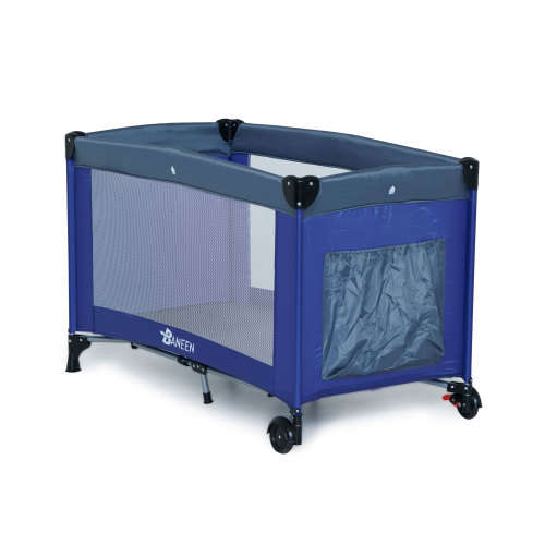 Baneen Folding Baby Toddler Crib Cot with Wheels (Playpen) - Grey