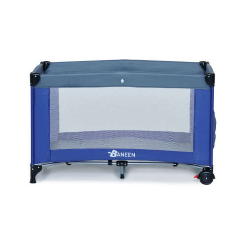 Baneen Folding Baby Toddler Crib Cot with Wheels (Playpen) - Grey