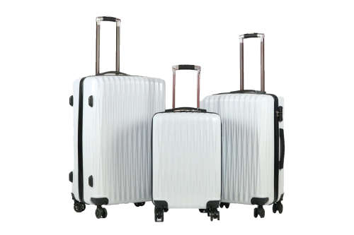 Hazlo 3 Piece ABS+PC Hard Luggage Trolley Bag Set - White