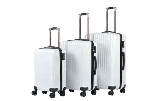 Hazlo 3 Piece ABS+PC Hard Luggage Trolley Bag Set - White