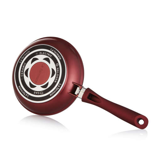 La Fermete Non-stick Die Cast Ceramic Aluminium 14 Piece Pot Pan Cookware set  Burgundy