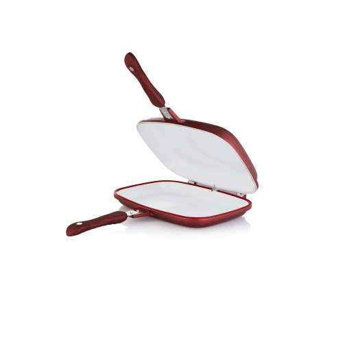 La Fermete Non-stick Die Cast Ceramic Aluminium 14 Piece Pot Pan Cookware set  Burgundy