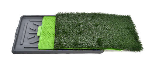 Zabava 3 Tier Pet Dog Puppy Indoor Training Artificial Grass Potty Patch Pad Rug Mat Tray
