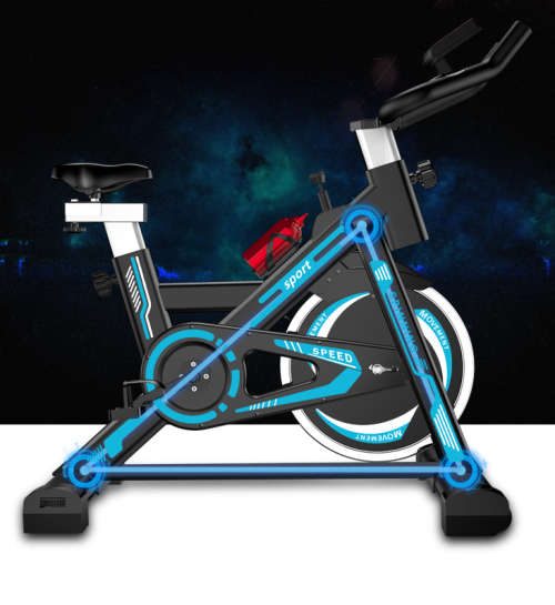 Zoolpro Indoor Sports Stationary Cardio Exercise Workout Cycling Bicycle Bike Black and Blue