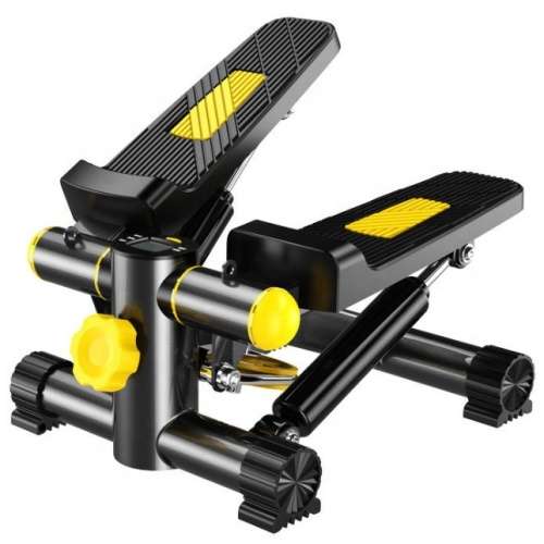 Zoolpro Pedal Electric Resistance Stepper Exercise Trainer with Display Monitor - Black Yellow