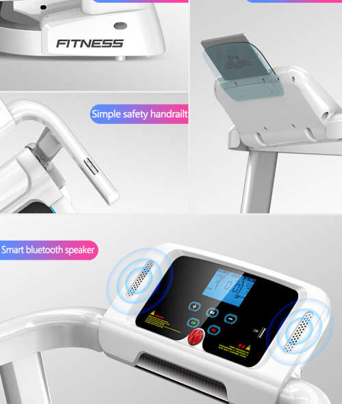 Motorized Exercise Workout Running Electric Treadmill Machine  White and Black