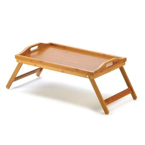 Hazlo Bamboo Serving Bed Tray with Foldable Legs