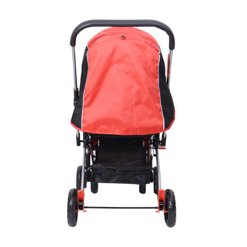 Baneen Baby Stroller Pram with Lift Up Foot Rest and Reversible handle - Red
