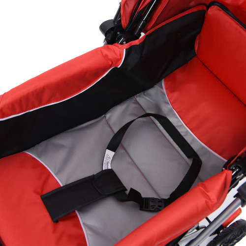 Baneen Baby Stroller Pram with Lift Up Foot Rest and Reversible handle - Red