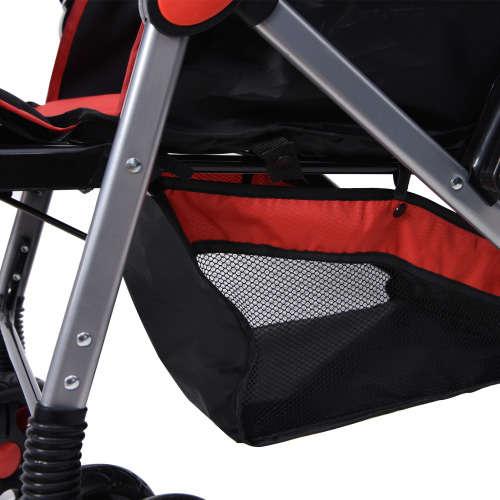 Baneen Baby Stroller Pram with Lift Up Foot Rest and Reversible handle - Red