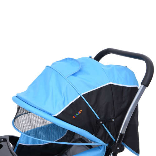 Baby Stroller Pram with Lift Up Foot Rest and Reversible handle - Blue