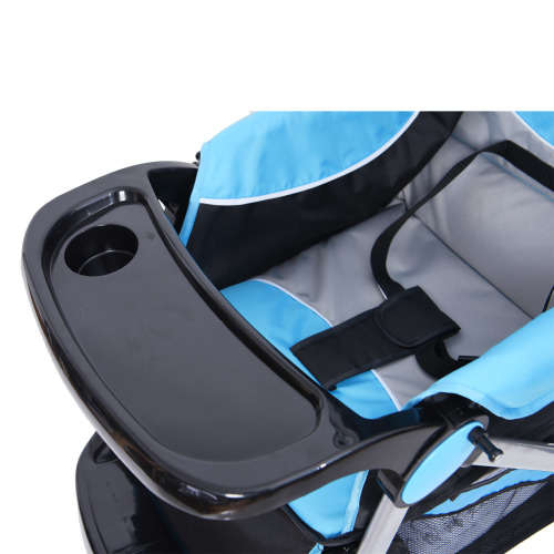 Baby Stroller Pram with Lift Up Foot Rest and Reversible handle - Blue