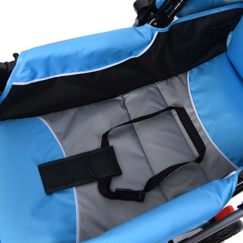 Baby Stroller Pram with Lift Up Foot Rest and Reversible handle - Blue