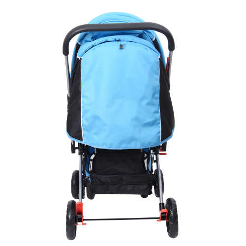 Baby Stroller Pram with Lift Up Foot Rest and Reversible handle - Blue