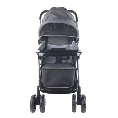 Baneen Baby Stroller Pram with Lift Up Foot Rest and Reversible handle - Grey Black (Second hand)