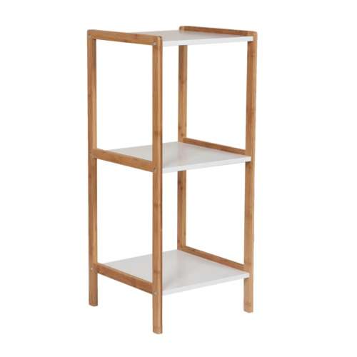 Hazlo 3-Tier Bamboo Storage Corner Multi-Purpose Shelf Unit
