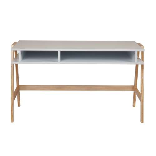 Hazlo Modern Wooden Multipurpose Office Table Desk Workstation with Storage Slots