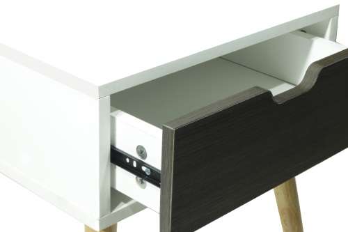 Hazlo Wooden Nightstand Bed Side Table with Storage Drawer - Oak White