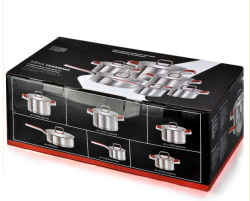 6 Piece Stainless Steel Cookware Pot Set with Aluminium Core (3 Ply)