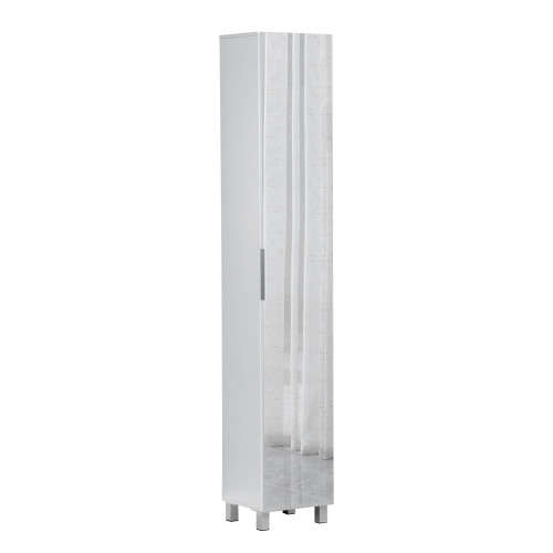 Hazlo Floor Standing Mirrored Bathroom Cabinet with 6 Shelves - White (Please read)
