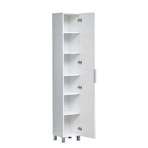 Hazlo Floor Standing Mirrored Bathroom Cabinet with 6 Shelves - White (Please read)