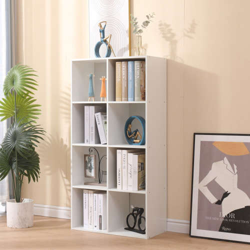 Hazlo 8 Tier 8 Shelves Cube Bookshelf Bookcase White