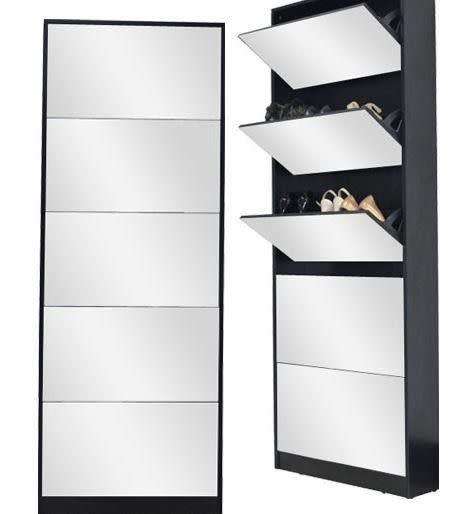 Hazlo 5 Door Stackable Shoe Storage cabinet with Mirror white second
