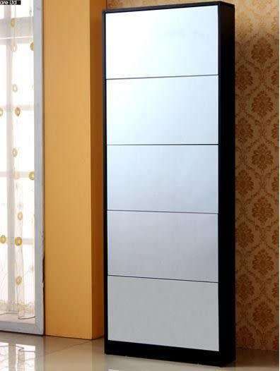 Hazlo 5 Door Stackable Shoe Storage cabinet with Mirror white second