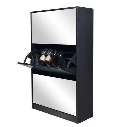 Hazlo 5 Door Stackable Shoe Storage cabinet with Mirror white second