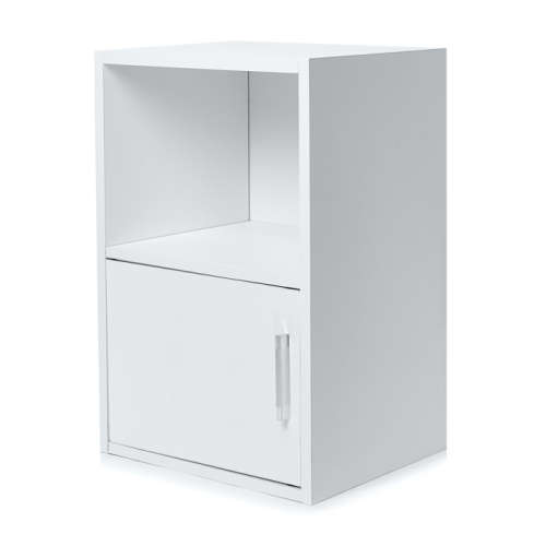 Hazlo Bedstand Side Table Pedestal With Drawer - White