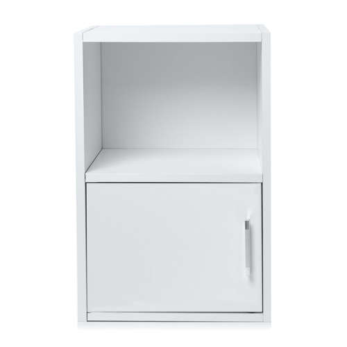 Hazlo Bedstand Side Table Pedestal With Drawer - White