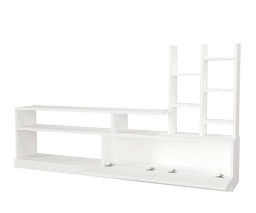 Hazlo Dolunay Tv Unit Plasma Stand Display Shelves Bookcase White