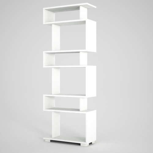 Hazlo Blok Bookcase 6 Shelves Cube Bookshelf Display White