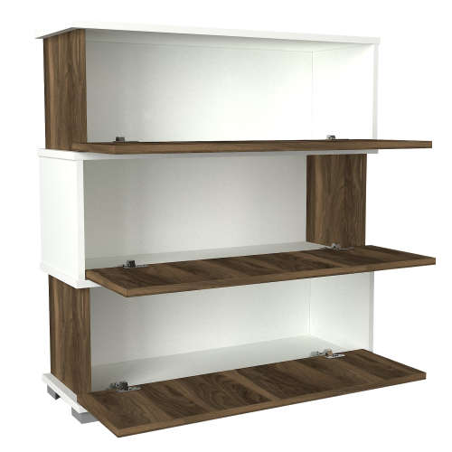 Hazlo Napolyon Shoe Storage Cabinet with 3 Shelves White and Walnut second hand