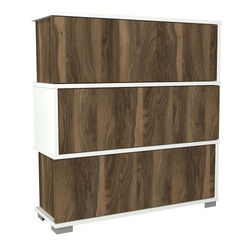 Hazlo Napolyon Shoe Storage Cabinet with 3 Shelves White and Walnut second hand