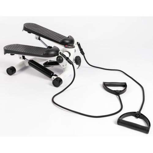 Zoolpro Pedal Electric Resistance Stepper Exercise Trainer with Display Monitor - Black White